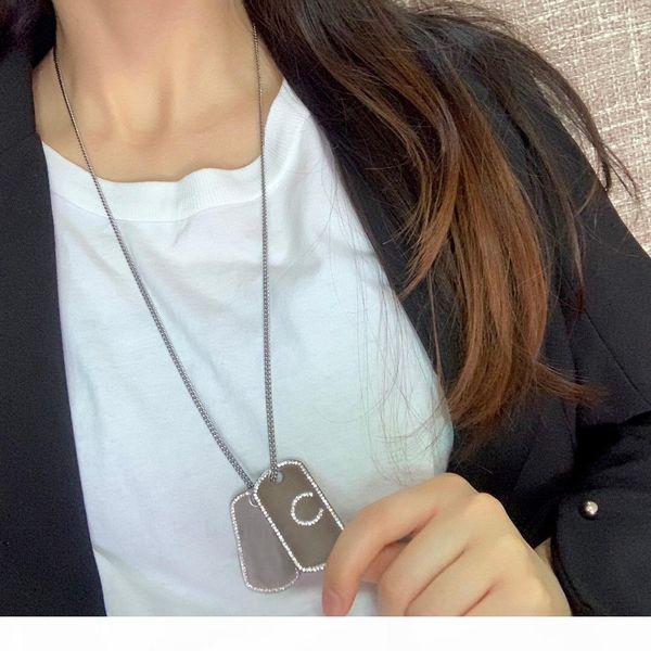 fashion have stamps double bronze necklace iced out chains for lady women party wedding lovers gift jewelry for bride with box hb410, Silver
fashion have stamps double bronze necklace iced out chains for lady women party wedding lovers gift jewelry for bride with box hb410, Silver
