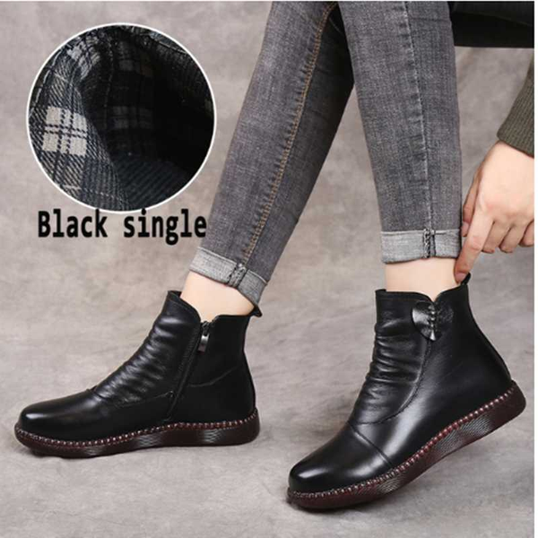 autumn women shoes leather boots women's fashion winter boots women flat shoes non-slip warm thick-soled large size 35-41, Black
autumn women shoes leather boots women's fashion winter boots women flat shoes non-slip warm thick-soled large size 35-41, Black