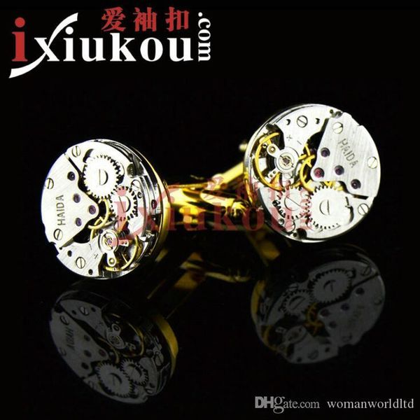 high-end mechanical watch movement steampunk mens wedding vintage gold plated cufflinks sleeve nail french business shirt cuff links gift, Silver
high-end mechanical watch movement steampunk mens wedding vintage gold plated cufflinks sleeve nail french business shirt cuff links gift, Silver