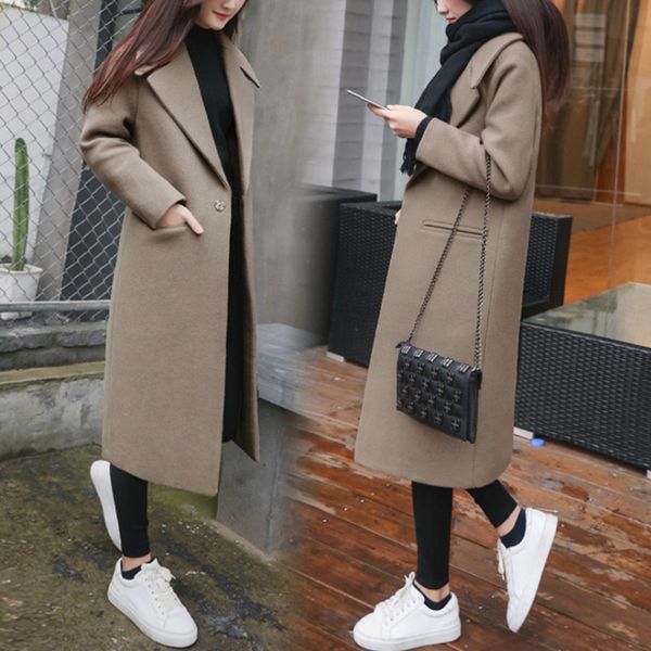 casaco feminino 2020 uk women autumn winter cassic simple wool long woolen coat ladies robe outerwear manteau femme, Black
casaco feminino 2020 uk women autumn winter cassic simple wool long woolen coat ladies robe outerwear manteau femme, Black