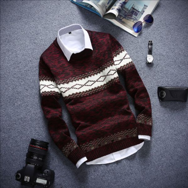 2020 men fall teenagers long-sleeved round collar knitwear fashion striped sweater, White;black
2020 men fall teenagers long-sleeved round collar knitwear fashion striped sweater, White;black