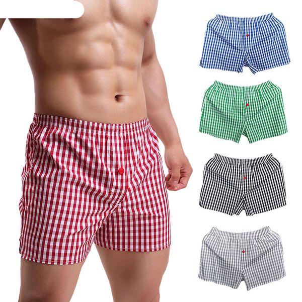 cotton men boxer underwear plaid printed short trunks loose breathable home underpants boxer masculina, Black;white
cotton men boxer underwear plaid printed short trunks loose breathable home underpants boxer masculina, Black;white