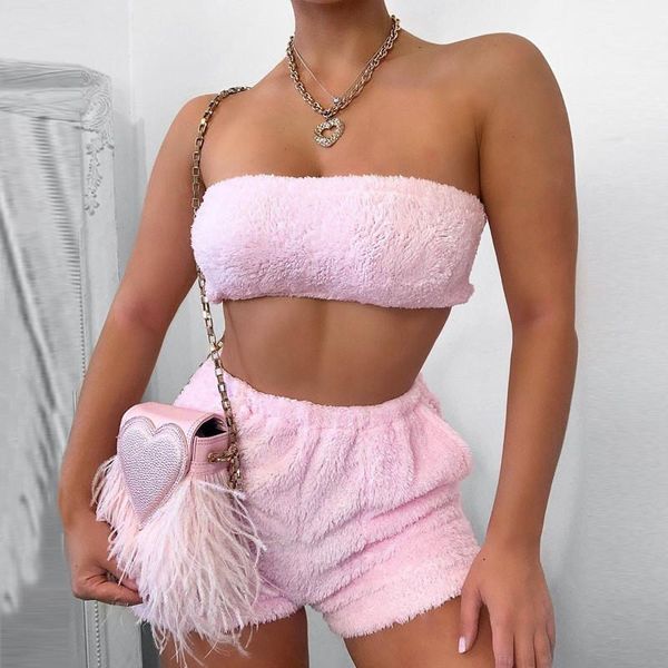 fuzzy sleeveless sets new casual women clothing autumn women 2 piece shorts strapless solid color, Gray
fuzzy sleeveless sets new casual women clothing autumn women 2 piece shorts strapless solid color, Gray
