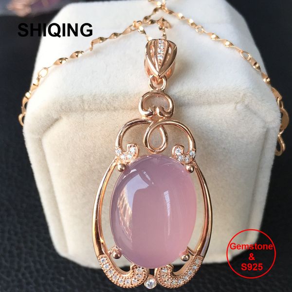 chains shiqing gemstone store nature pink chalcedony 925 sterling silver fine oval necklace for women
chains shiqing gemstone store nature pink chalcedony 925 sterling silver fine oval necklace for women