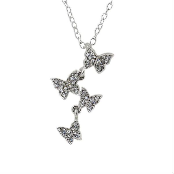 ladies fashion necklace women girls butterfly rhinestone pendant chain neck accessories decor collares de moda 2020, Silver
ladies fashion necklace women girls butterfly rhinestone pendant chain neck accessories decor collares de moda 2020, Silver