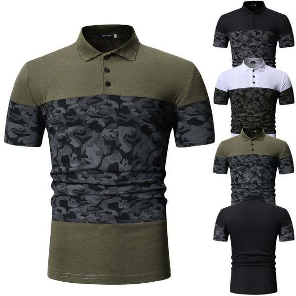 men's blouse summer camouflage button patchwork short sleeved blouse turn-down collar fashion, White;black
men's blouse summer camouflage button patchwork short sleeved blouse turn-down collar fashion, White;black