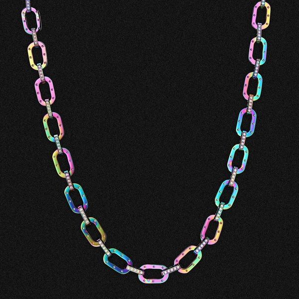 10mm stainless steel inlaid zircon cross necklace, hip hop 10mm rainbow iced cable chain, Silver
10mm stainless steel inlaid zircon cross necklace, hip hop 10mm rainbow iced cable chain, Silver