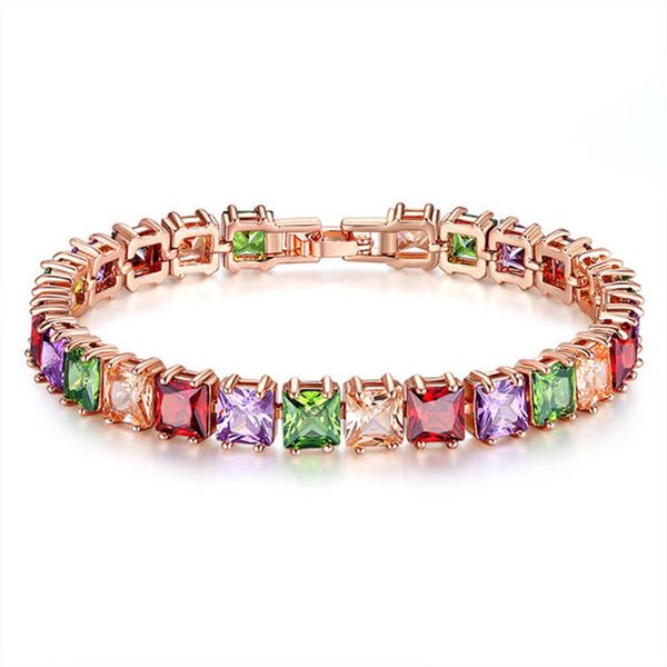 fashionable woman sweet romance seven colour square crystal zircon bracelet golden silvery bracelet is not allergic to jewelry, Black
fashionable woman sweet romance seven colour square crystal zircon bracelet golden silvery bracelet is not allergic to jewelry, Black
