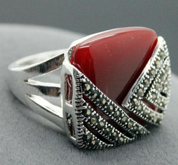 14*15mm 925 silver natural red natural jade & marcasite square ring size 7/8/9/10, Golden;silver
14*15mm 925 silver natural red natural jade & marcasite square ring size 7/8/9/10, Golden;silver