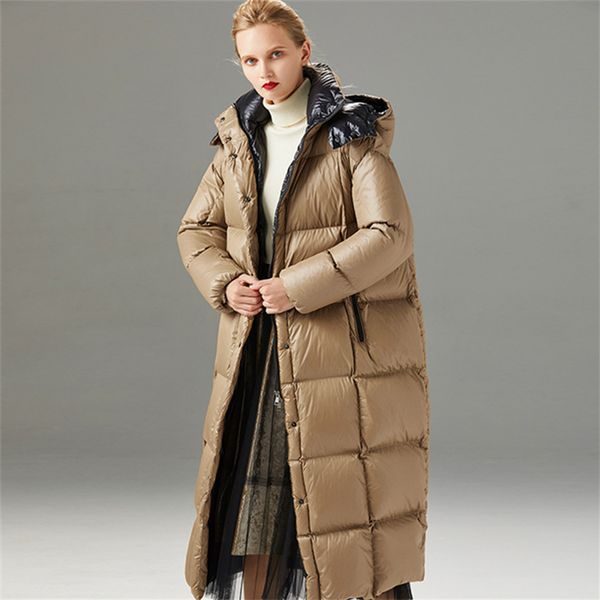 women's super thick down jacket 2020 winter women windproof thickened 90 white duck down coat female hooded warm long coat, Black
women's super thick down jacket 2020 winter women windproof thickened 90 white duck down coat female hooded warm long coat, Black