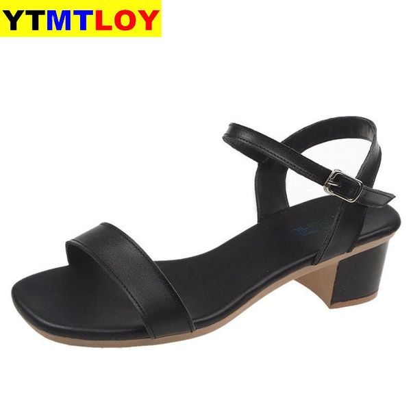 cow genuine leather open toes women shoes sandals block heels ankle strap buckle handmade retro lady high heel sandals 35-40, Black
cow genuine leather open toes women shoes sandals block heels ankle strap buckle handmade retro lady high heel sandals 35-40, Black