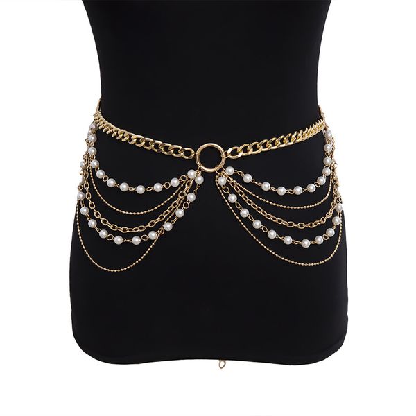 women's artificial pearl metal waist chain luxury banquet dress chains gold color multi-layer decorative chains waist chain, Black;brown
women's artificial pearl metal waist chain luxury banquet dress chains gold color multi-layer decorative chains waist chain, Black;brown