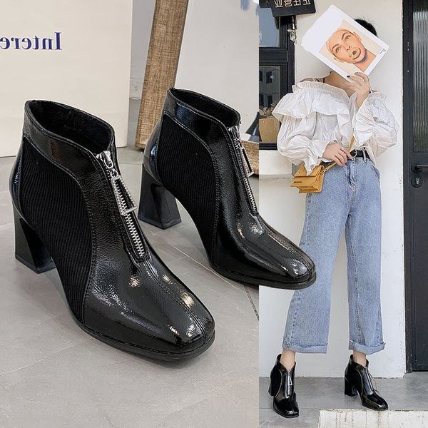 women boots high heels women's rubber shoes rain luxury designer zipper boots-women booties ladies stiletto fashion 2020 autumn, Black
women boots high heels women's rubber shoes rain luxury designer zipper boots-women booties ladies stiletto fashion 2020 autumn, Black