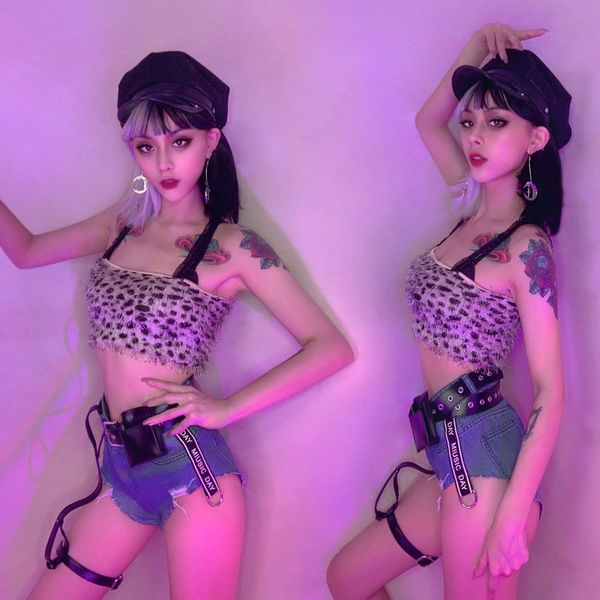 stage wear bar nightclub costumes leopard vest denim shorts singer dj clothes women festival outfit pole dance dn6330, Black;red
stage wear bar nightclub costumes leopard vest denim shorts singer dj clothes women festival outfit pole dance dn6330, Black;red