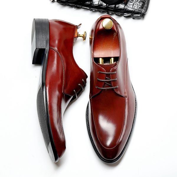 cowhide classic men's formal brown shoes men business dress leather large size single pointed wedding shoes wholesale brogues, Black
cowhide classic men's formal brown shoes men business dress leather large size single pointed wedding shoes wholesale brogues, Black