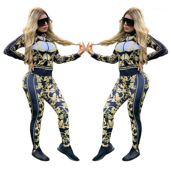 womens slim suits brand womens 2pcs designer printed long sleeves tracksuit fashion, White
womens slim suits brand womens 2pcs designer printed long sleeves tracksuit fashion, White