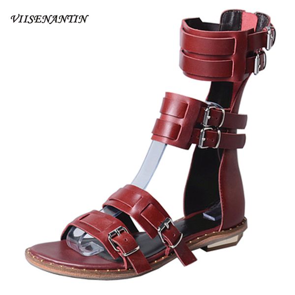 casual flat boots sandal women's summer buckle women's shoes trendy shoes rome flat-heeled retro old leather sandals, Black
casual flat boots sandal women's summer buckle women's shoes trendy shoes rome flat-heeled retro old leather sandals, Black