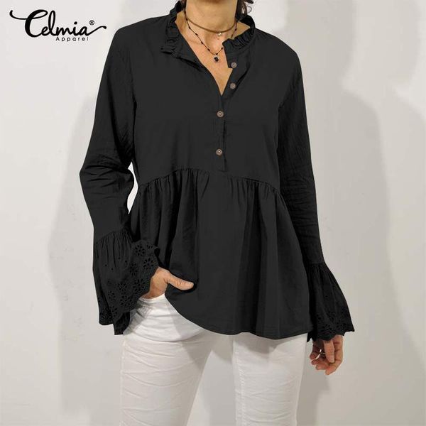 plus size 2020 celmia fashion lace blouse women ruffles tunic long sleeve casual solid elegant shirt hollow out blusas, White
plus size 2020 celmia fashion lace blouse women ruffles tunic long sleeve casual solid elegant shirt hollow out blusas, White
