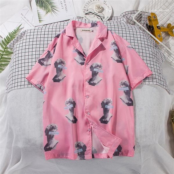 summer shirt homme designer lapel neck clothes mens pink beach shirt fashion printed loose short sleeve casual, White;black
summer shirt homme designer lapel neck clothes mens pink beach shirt fashion printed loose short sleeve casual, White;black