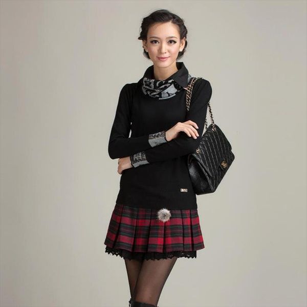 2020 autumn new fashion all match flounce plaid pleated skirt backing wool mini skirt with shining waist ing, Black
2020 autumn new fashion all match flounce plaid pleated skirt backing wool mini skirt with shining waist ing, Black