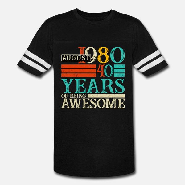 august 1980 40 years of being awesome t shirt men printing short sleeve euro size s-3xl cool famous authentic summer standard shirt, White;black
august 1980 40 years of being awesome t shirt men printing short sleeve euro size s-3xl cool famous authentic summer standard shirt, White;black