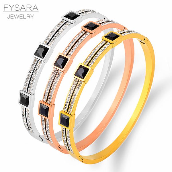 fysara full crystals gold bangle for women stainless steel jewelry arm cuff bracelets black rhinestone bracelet with stones
fysara full crystals gold bangle for women stainless steel jewelry arm cuff bracelets black rhinestone bracelet with stones