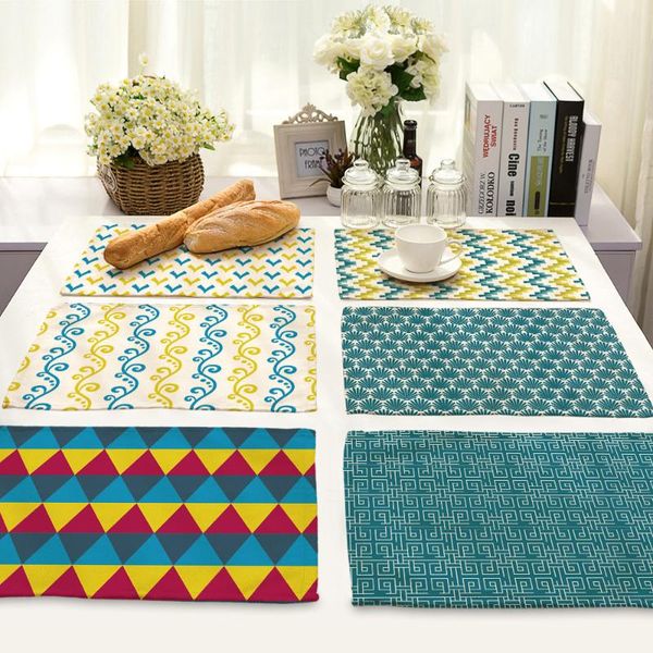 cammitever korean green yellow blue geometry cotton linen tableware pad cocktail napkins for party
cammitever korean green yellow blue geometry cotton linen tableware pad cocktail napkins for party