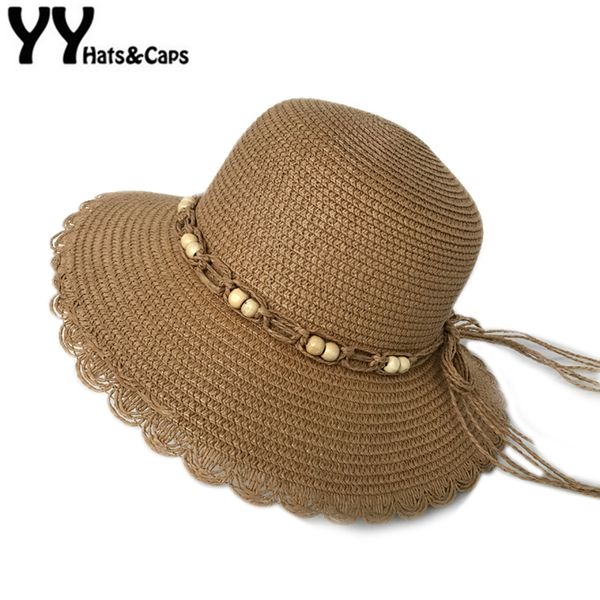 wide brim hats yy wooden beads straw hat for women summer sun visor party caps wavy beach cm19033, Blue;gray
wide brim hats yy wooden beads straw hat for women summer sun visor party caps wavy beach cm19033, Blue;gray