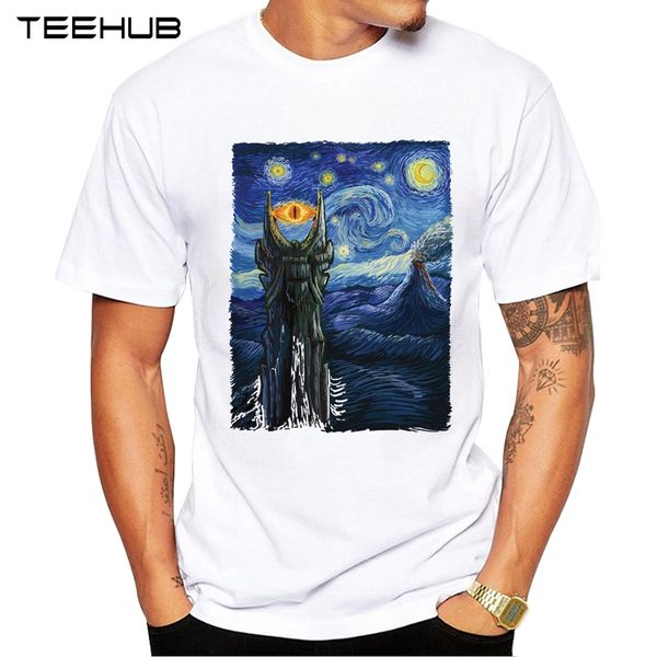 2019 teehub men's fashion sauron van gogh design t-shirt cool hipster tee