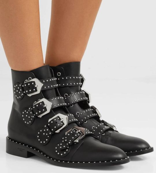 luxury elegant ankle boots four studded straps winter martin booties multi-strap boots designer black leather chunky heels combat boots
luxury elegant ankle boots four studded straps winter martin booties multi-strap boots designer black leather chunky heels combat boots