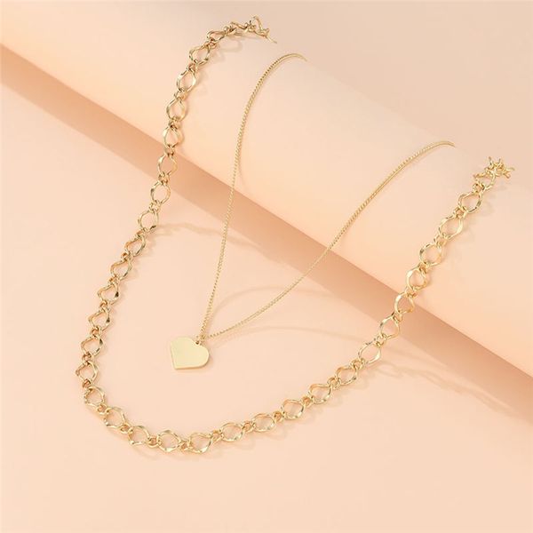 pinksee 2pcs simple fashion geometric hollow chain heart-shaped pendant necklace women delicate clavicle jewelry accessories, Silver
pinksee 2pcs simple fashion geometric hollow chain heart-shaped pendant necklace women delicate clavicle jewelry accessories, Silver