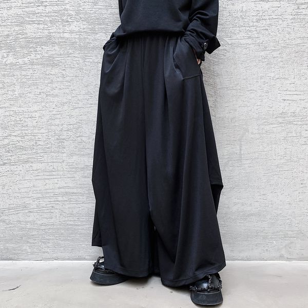 men's japan style wide leg casual pants male streetwear vintage loose harem trousers skirt pant stage fashion show clothing, Black
men's japan style wide leg casual pants male streetwear vintage loose harem trousers skirt pant stage fashion show clothing, Black