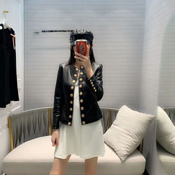 women's jackets 2021 spring fashionable cool ladies double breasted sheepskin black jacket worldwide, Black;brown
women's jackets 2021 spring fashionable cool ladies double breasted sheepskin black jacket worldwide, Black;brown