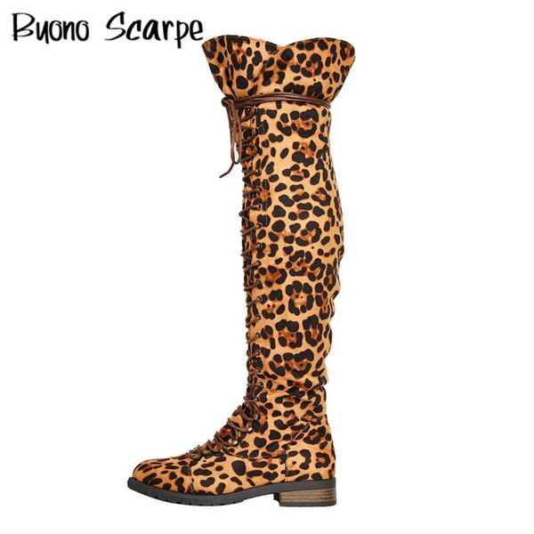 over the knee long boots female leopard thigh high boots casual combat shoes cross tied pu leather animal print botas mujer, Black
over the knee long boots female leopard thigh high boots casual combat shoes cross tied pu leather animal print botas mujer, Black