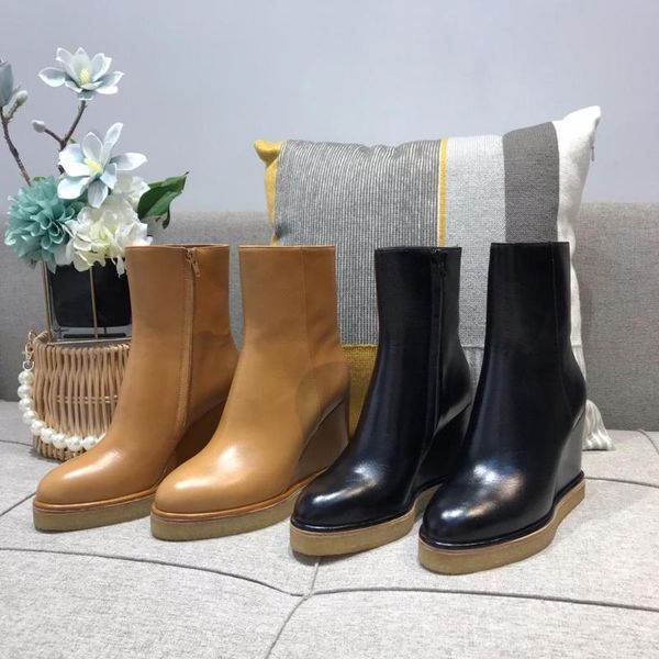 winter shoes women genuine leather wedges women boots round toe zipper mid calf boots zapatos de mujer, Black
winter shoes women genuine leather wedges women boots round toe zipper mid calf boots zapatos de mujer, Black