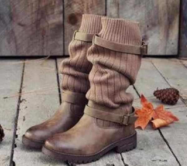 women fashion vintage mid calf boots flock shoes female autumn winter motorcycle boots comfortable women botas botas mujer, Black
women fashion vintage mid calf boots flock shoes female autumn winter motorcycle boots comfortable women botas botas mujer, Black
