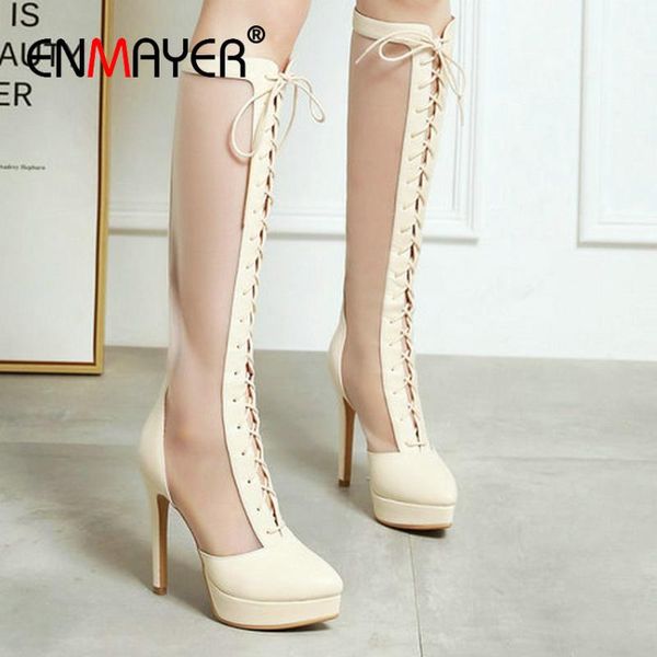 boots enmayer knee high 2021 women shoes fashion lace-up round toe thin heels basic patchwork size 34-43, Black
boots enmayer knee high 2021 women shoes fashion lace-up round toe thin heels basic patchwork size 34-43, Black