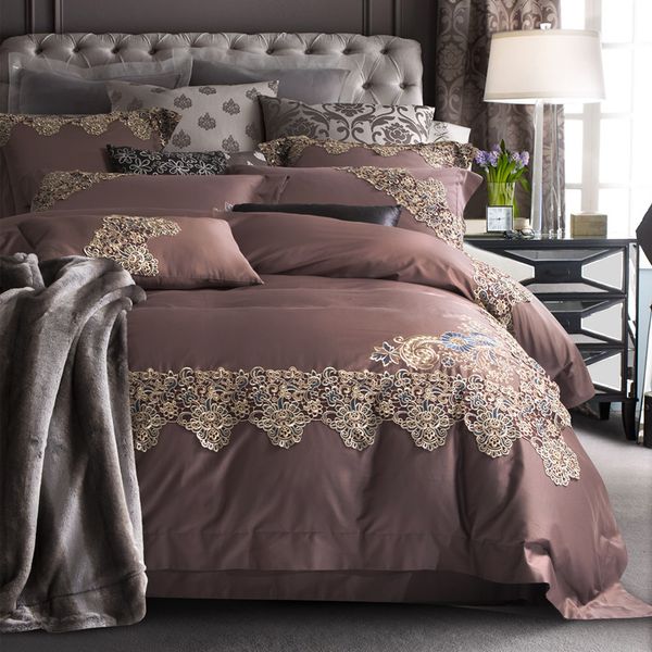 bedding sets luxury 120s egyptian cotton embroidered set king lace brown duvet cover bed sheet pillowcase 4/6pcs
bedding sets luxury 120s egyptian cotton embroidered set king lace brown duvet cover bed sheet pillowcase 4/6pcs