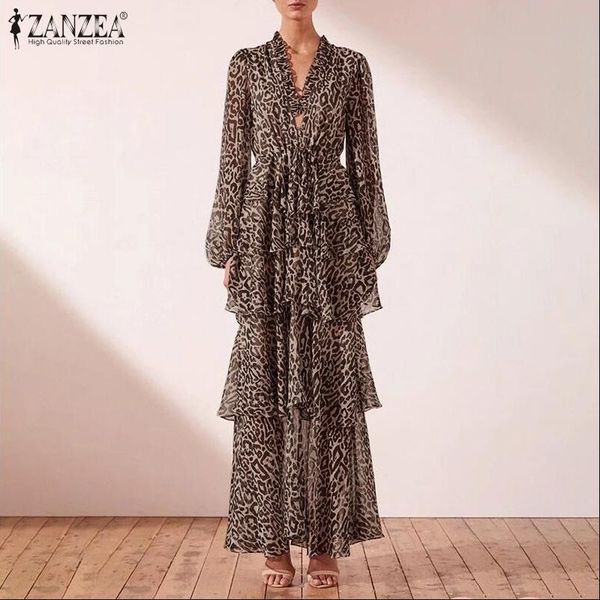 casual ruffled sundress zanzea spring long sleeve vestidos women print maxi dress summer fashoin leopard party robe female, Black;gray
casual ruffled sundress zanzea spring long sleeve vestidos women print maxi dress summer fashoin leopard party robe female, Black;gray