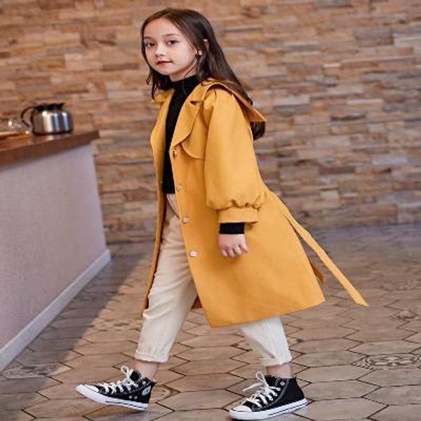 2020 new girls autumn and winter fashion elegant yellow windbreaker jacket, Blue;gray 
2020 new girls autumn and winter fashion elegant yellow windbreaker jacket, Blue;gray
