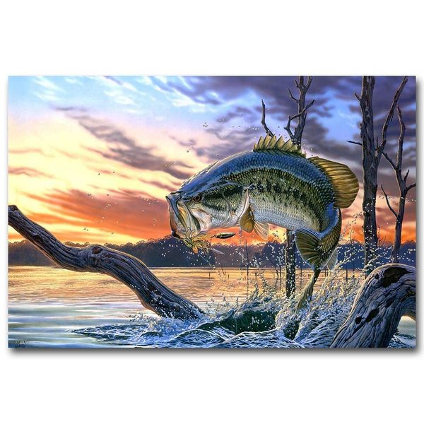 nicoleshenting bass fishing art silk poster canvas print 13x20 24x36 inches sunset lake wall pictures home room decoration 002
nicoleshenting bass fishing art silk poster canvas print 13x20 24x36 inches sunset lake wall pictures home room decoration 002