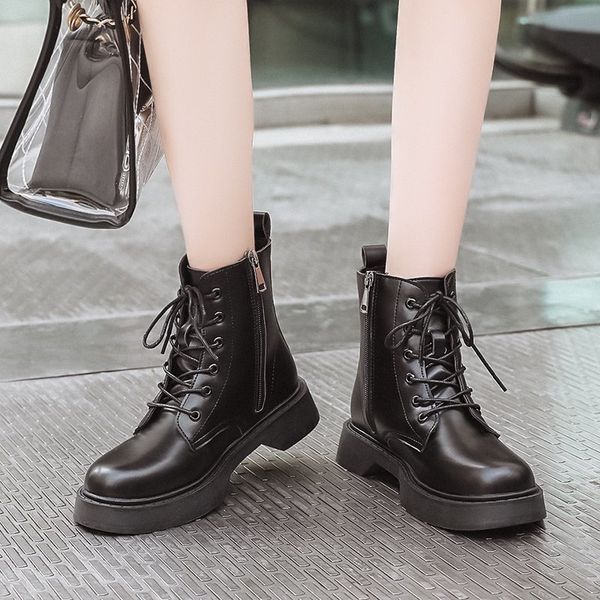 woman fashion motorcycle botas 2020 dropshipping women pu leather ankle boots autumn winter round toe lace up shoes, Black
woman fashion motorcycle botas 2020 dropshipping women pu leather ankle boots autumn winter round toe lace up shoes, Black