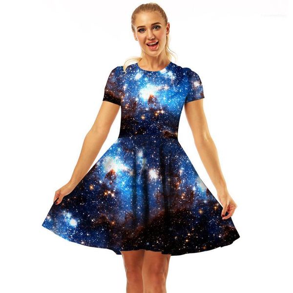 short sleeve o neck casual dresses mid waist 3d floral star creativity summer womens designer dresses pleated, Black;gray
short sleeve o neck casual dresses mid waist 3d floral star creativity summer womens designer dresses pleated, Black;gray