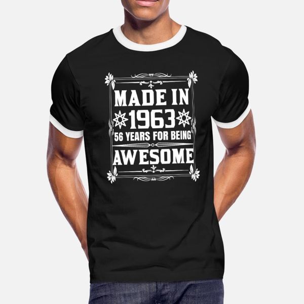 made in 1963 t shirt men personalized cotton o-neck unique loose authentic summer style pictures shirt, White;black
made in 1963 t shirt men personalized cotton o-neck unique loose authentic summer style pictures shirt, White;black