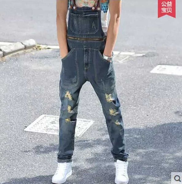 2020 men's new spring fashion bib pants personality trend of the spaghetti strap pants slim hole jeans singer costumes clothing, Blue
2020 men's new spring fashion bib pants personality trend of the spaghetti strap pants slim hole jeans singer costumes clothing, Blue
