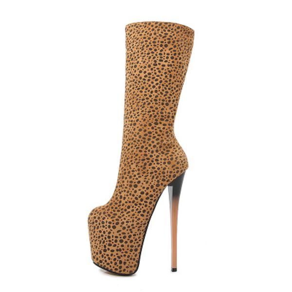 2020 autumn and winter super high heel women's boots fashion wild zipper large size leopard print women's boots, Black
2020 autumn and winter super high heel women's boots fashion wild zipper large size leopard print women's boots, Black