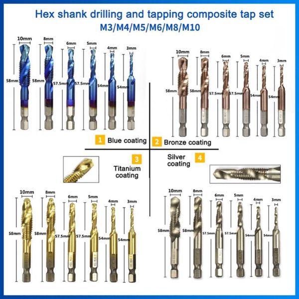 6 pcs hss metric thread tap hss drill bits spiral trapezoidal tap hand screw taps m3 m4 m5 m6 m8 m1o sets
6 pcs hss metric thread tap hss drill bits spiral trapezoidal tap hand screw taps m3 m4 m5 m6 m8 m1o sets
