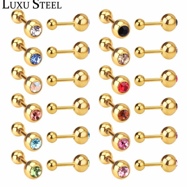 stud luxusteel 12pairs lots stainless steel earring sets wholesale rounc colorful cz anti-allergy screw fashion jewelry, Golden;silver
stud luxusteel 12pairs lots stainless steel earring sets wholesale rounc colorful cz anti-allergy screw fashion jewelry, Golden;silver