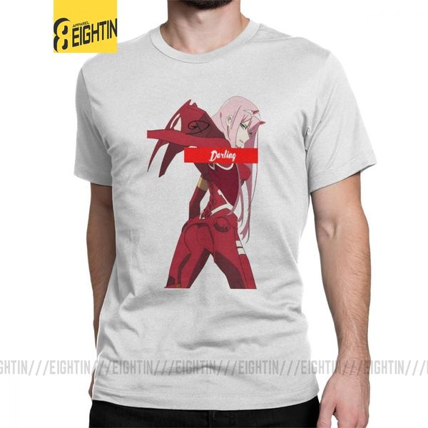 man darling in the franxx t shirts zero two t-shirts funny short sleeved japanese animation tees o neck 100% cotton gift