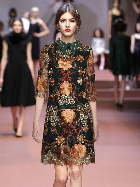 805 xxxl 2020 autumn a line 3/4 sleeve lapel neck dress prom fashion flora print panelled mesh brand same style yidianyuan, Black
805 xxxl 2020 autumn a line 3/4 sleeve lapel neck dress prom fashion flora print panelled mesh brand same style yidianyuan, Black